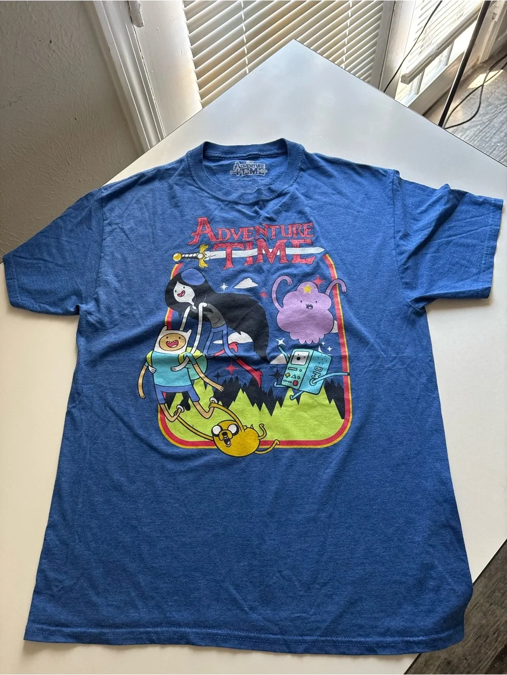 Adventure Time Kids Tee - Blue with Multicolor Character Art